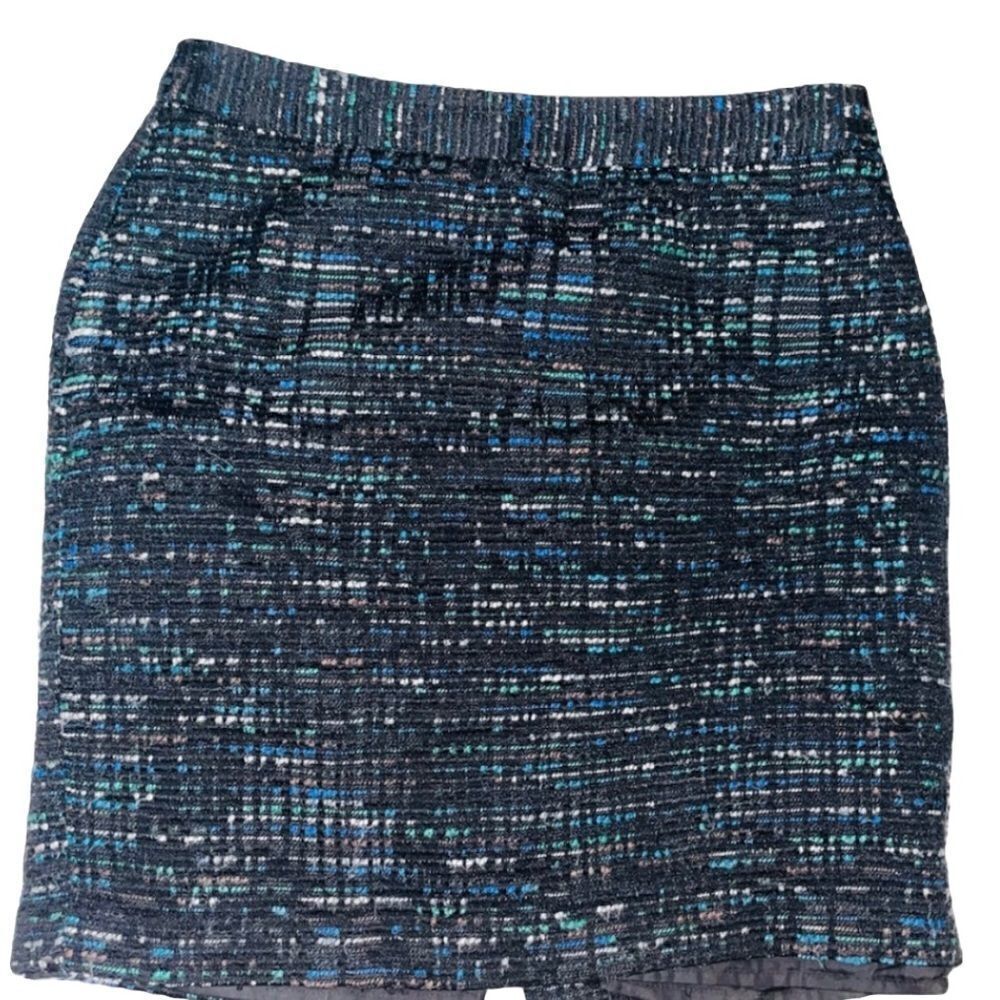 LOFT Petite Tweed Skirt Multicolor Woven Career Work Office